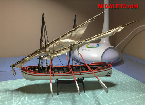 NIDALE-barco de pesca de doble mástil, modelo a escala 1/50, velero acanalado completo, kits ► Foto 1/4