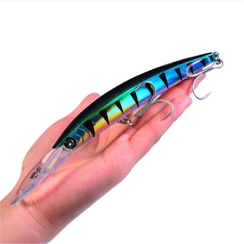 FISHINAPOT-Cebo duro grande, 1 Uds., 17cm, 26g, Señuelos de Pesca láser Minnow, lubina, gancho de agua dulce, Crankbait, Wobblers, ojos 3D, 10 colores ► Foto 1/6