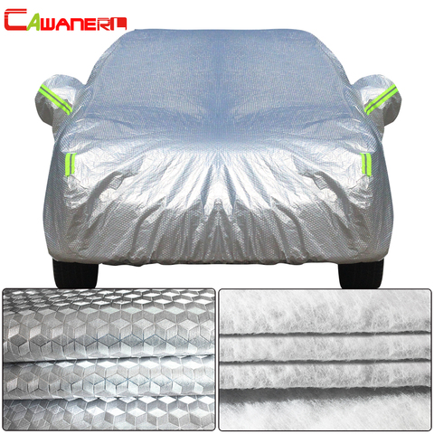 Cawanerl-cubierta gruesa de tres capas para coche, impermeable, Anti UV, sol, lluvia, nieve, granizo, protección contra el polvo, superficie de aluminio + interior de algodón ► Foto 1/1