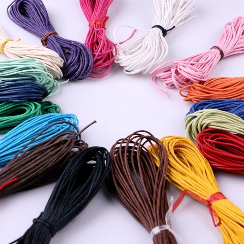 Cordón de algodón encerado para pulsera shamballa, cordón de hilo de cuero encerado de 10 metros y 1,5 MM, disponible en 17 colores ► Foto 1/6