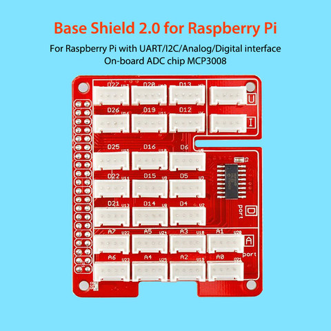 Elecrow Base escudo para Raspberry Pi 3 UART/I2C/interfaz analógico/Digital de ADC Chip MCP3008 Kit de bricolaje ► Foto 1/5