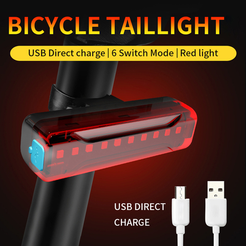 Luz trasera para bicicleta de 2600mAh, resistente al agua, 9 LED, superligera, recargable vía USB, luz trasera de seguridad para ciclismo nocturno ► Foto 1/6