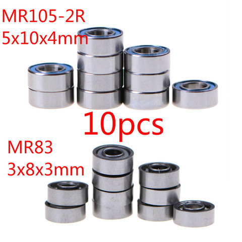 10 unids/lote MR105-2RS rodamientos de bolas en miniatura rodamiento de bolas selladas de goma 5x10x4mm ► Foto 1/6