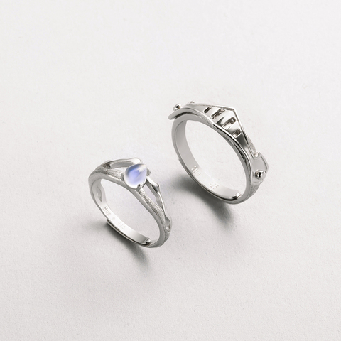 Thaya-anillos de piedra lunar Natural para mujer, 100% de anillo romántico para enamorados, bandas de armadura de plata s925, joyería Vintage elegante ► Foto 1/6