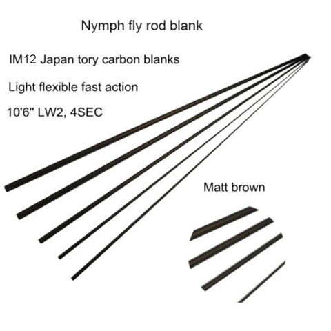 Aventik Nymph-varillas de mosca de carbono, accesorio LW2 IM12 de 10 '6 '', acción rápida, color blanco, Marrón mate, con sección de repuesto de peso 65g ► Foto 1/1