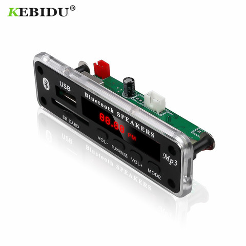 KEBIDU-placa decodificadora MP3 inalámbrica por Bluetooth 5V 12V, módulo de Audio WMA compatible con USB SD AUX FM, módulo de Radio de Audio para accesorios de coche ► Foto 1/6