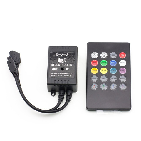 Nueva 20 Clave 12-24 V 72 W 38 kHz música ircontroller negro Sensor de sonido control remoto para RGB LED tira de la alta calidad ► Foto 1/3