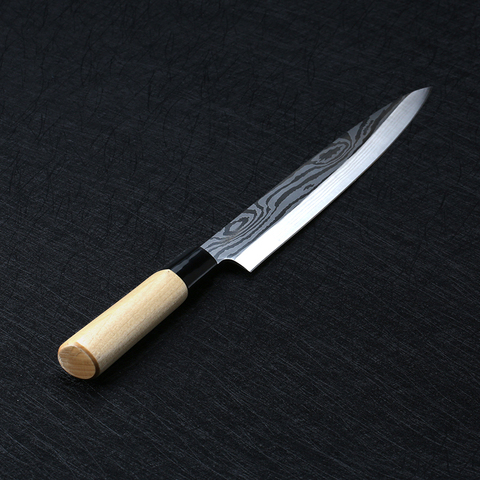 Cuchillos de Chef láser Damasco, cuchillos de Sushi de salmón japonés, acero inoxidable Sashimi, cuchillo de cocina, filete de pescado crudo, cuchillo de cocina de capas ► Foto 1/6