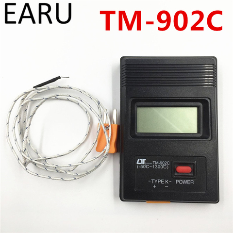Termómetro Digital LCD TM-902C, Detector de temperatura Industrial, medidor termodetector tipo K, entrada única + Sonda de termopar de 1m ► Foto 1/6