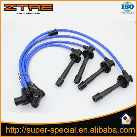 De cable de la bujía para 1990-2002 HOND @ CCORD L4 LX DX EX TRIPLE núcleo azul/rojo ► Foto 1/6