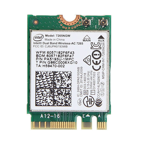 Wlan-Mini tarjeta inalámbrica de doble banda para ordenador portátil Intel 7265NGW, CA 7265, 867Mbps, 802.11ac, 2x2, WiFi + Bluetooth, BT 4,0, NGFF, M.2 ► Foto 1/2