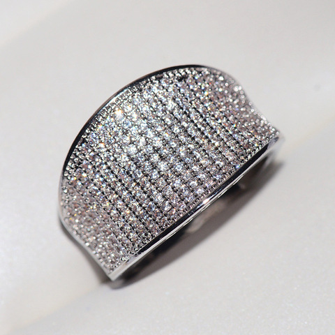 De alta calidad de moda gran encanto para las mujeres anillo de circón pavimentadas bien verdadero lujo anillo de dedo de cristal para fiesta ► Foto 1/3