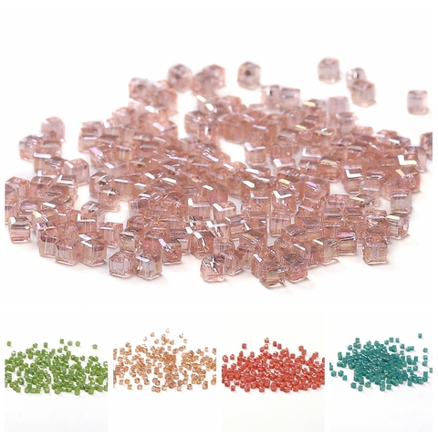 Cuentas de cristal cuadradas para fabricación de joyas, 30 colores, AB, 2mm, Austria, cuentas de cubo, pulsera, collar, DIY, C-1, 100 Uds. ► Foto 1/6