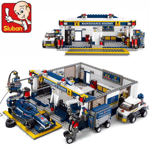 Sluban Building Blocks F1 Racing combinación asamblea modelo Compatible LegoINGlys bloques de plástico DIY ladrillos juguetes para niños ► Foto 1/5