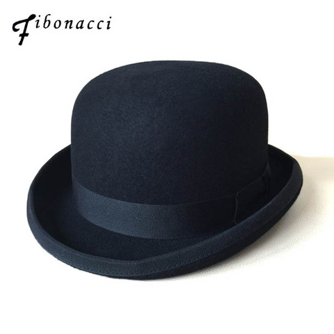 Sombrero negro Steampunk victoriano Formal Domo lana fieltro Vintage mago Fedoras Mad Hatter Presidente Bowler sombrero ► Foto 1/6