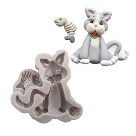 3D animales molde de silicona perro gato forma de Fondant pastel molde para tarta DIY utensilios de cocina de Decoración Accesorios ► Foto 1/6