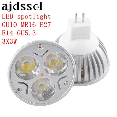 Bombillas LED regulables de alta potencia, E27, GU10, E14, GU53, 3X3W, luz led para lámpara, MR16, CA y CC, 12V, AC110V, 220V ► Foto 1/6