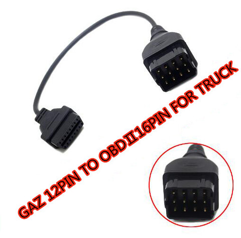 Cable adaptador de herramienta de diagnóstico de coche, accesorio para GAZ de 12 pines a 16 pines OBD2 obd 2 OBD, para automóviles y camiones rusos ► Foto 1/4