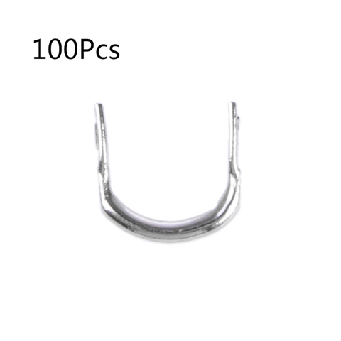 100 piezas de pesca en forma de U anillo cebos señuelo herramienta de acero inoxidable accesorios aparejos ► Foto 1/6