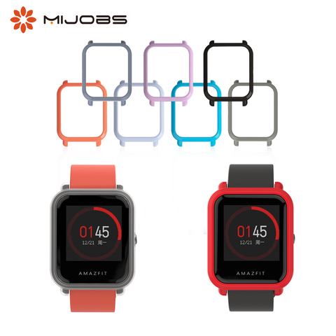 Mijobs caso de la PC de la cubierta Protector de parachoques para Xiaomi Huami Amazfit Bip poco Lite jóvenes accesorios muñeca correas de reloj banda Smartwatch ► Foto 1/6