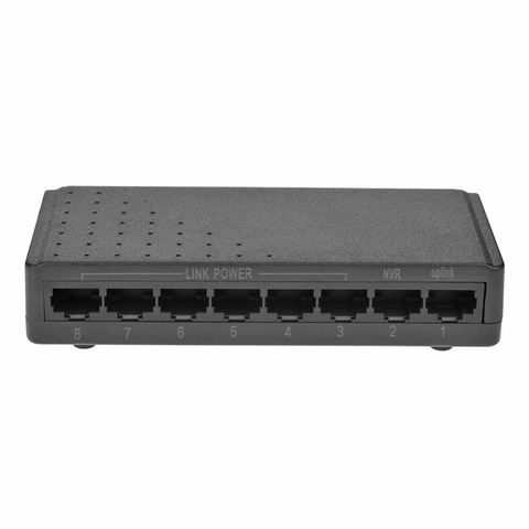 Inyector de 8 puertos 6 + 2 POE, alimentación sobre RJ45 Ethernet sin adaptador de corriente, sistema de red familiar de 10/100M para cámaras ► Foto 1/6