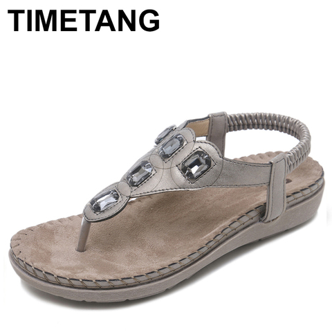 TIMETANG nuevas sandalias planas de mujer de talla grande 35-42 zapatos de mujer de cristal de moda calzado de verano playa chanclas zapatos de mujer ► Foto 1/6