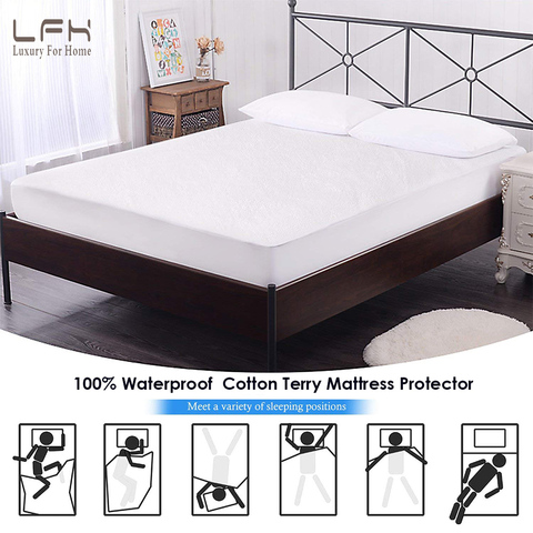 LFH 160X200cm Cubrecolchón Impermeable – Protector Colchón  para Evitar Manchar tu Cama Funda Colchón Antiácaros y Antibacterias ► Foto 1/6