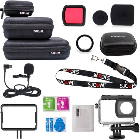 SJCAM-Tapa de lente Original SJ8 Pro/Plus, película de vidrio para pantalla, bolsa de filtro UV, funda impermeable para cámara de acción de buceo, pez payaso ► Foto 1/6