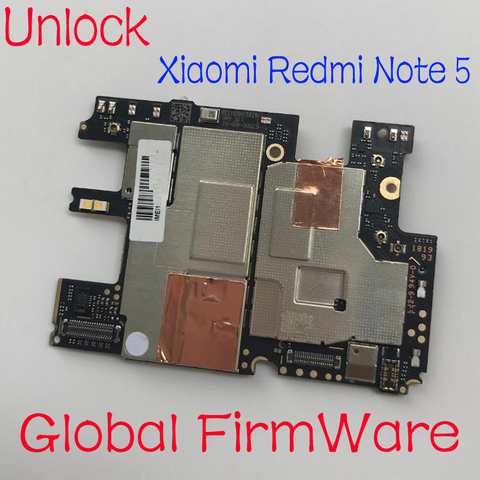 Original desbloqueado utilizada en la prueba de trabajo panel electrónico placa base para Xiaomi Redmi Note 5 hongmi Note5 placa base de tarifa de circuitos ► Foto 1/2