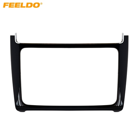 FEELDO 2DIN negro Piano de reequipamiento de coche DVD de DVD panel Dash Kit de Fascia Radio de Audio marco para VW POLO 2014-2015 # AM2161 ► Foto 1/6