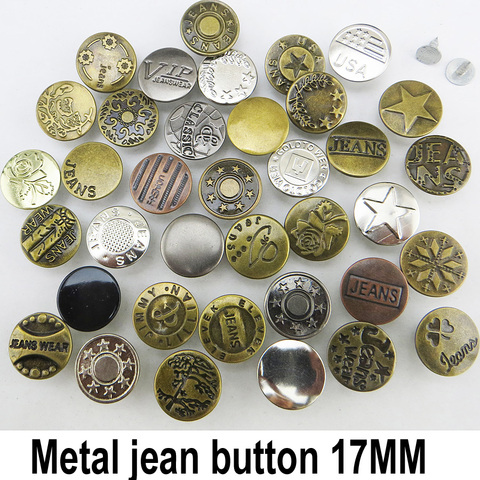 50 Uds 17MM botón de metal para pantalones accesorios de costura decoración de la prenda botón JMB-079 ► Foto 1/4