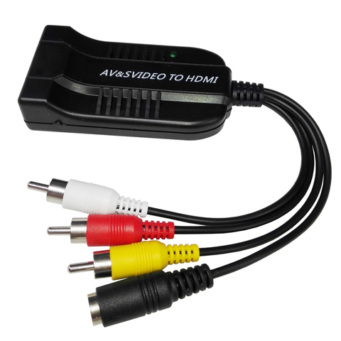 Adaptador convertidor macho RCA AV a HDMI, convertidor compatible con Mini compuesto CVBS s-video a HDMI ► Foto 1/6