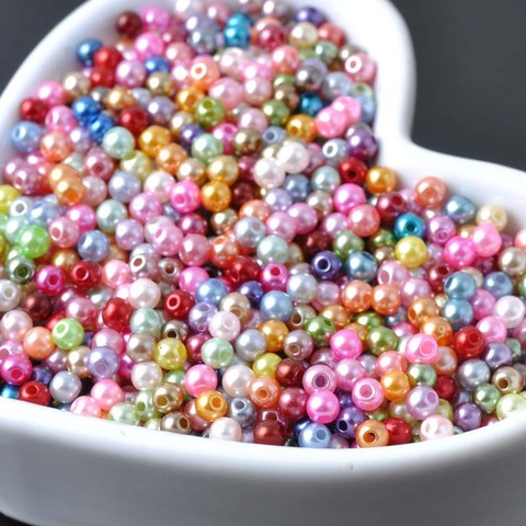 Cuentas redondas de perlas mezcladas, bola espaciadora de acrílico, 3mm, 1000 Uds., aptas para joyería hecha a mano DIY YKL0033X ► Foto 1/2