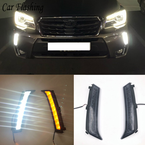 Luces de circulación diurna DRL antiniebla con señal de giro, 1 Juego para Subaru Forester 2013 2014 2015 2016 2017 2022 ► Foto 1/6