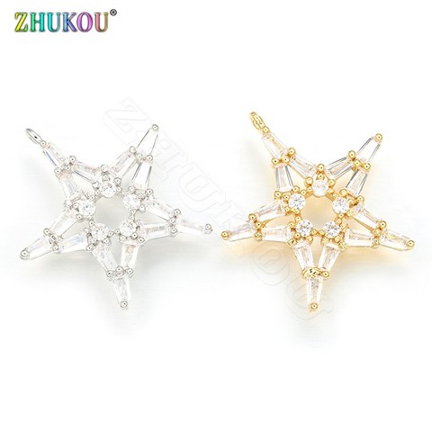 ZHUKOU-abalorios de estrellas de mar de caramelo para mujer, 23x24mm, pendientes, collar, fabricación artesanal, accesorios de joyería, modelo: VD414 ► Foto 1/6