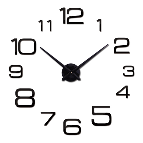 Nueva venta reloj de pared moderno 3d gran reloj de cuarzo relojes salón grandes relojes casa decoración todavía vida circular diy pegatinas ► Foto 1/6