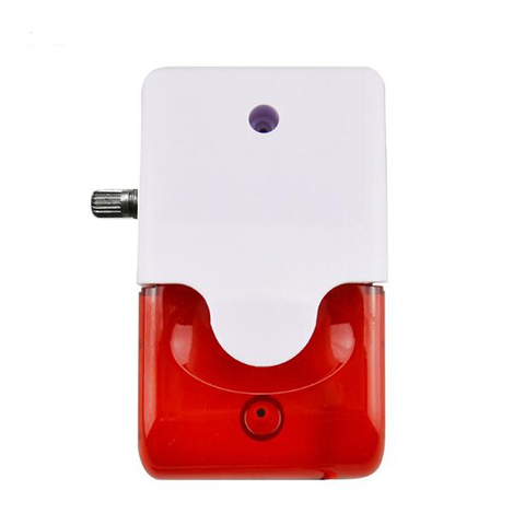 Mini sirena del estroboscópico con cable 5 V 12 V 24 V 220 V sonido de alarma estroboscópica luz roja intermitente sonido de sirena con control de volumen ► Foto 1/1