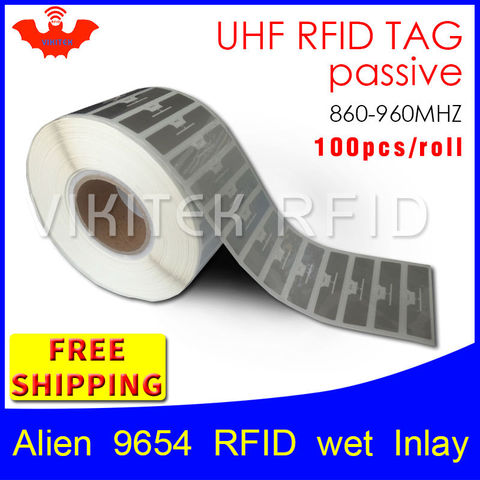 Etiqueta RFID UHF EPC 6C, Alien 9654, incrustación húmeda, Higgs3, 100 uds, envío gratis, Etiqueta RFID pasivo adhesivo ► Foto 1/6