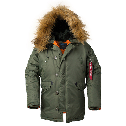¡1,4 KG! Chaqueta de invierno con capucha para hombre, chaqueta de plumón gruesa y cálida, Parka larga, N3B, 2022 ► Foto 1/6