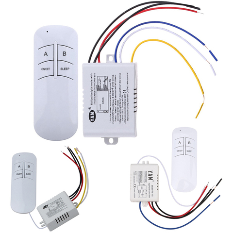 1 Juego de bombillas de Panel de techo LED de 1/2/3 vías, control remoto RF Digital, receptor de interruptor, transmisor receptor inalámbrico de 220V ► Foto 1/6