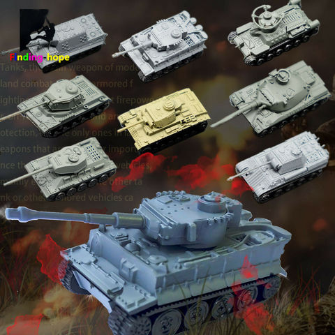 Bloques de construcción para niños, juguete de ladrillos para armar tanque militar de Guerra Mundial, a escala 1/144, 4D, Panzerkampfwagen T-34/85 AMX-30MAIN ► Foto 1/5