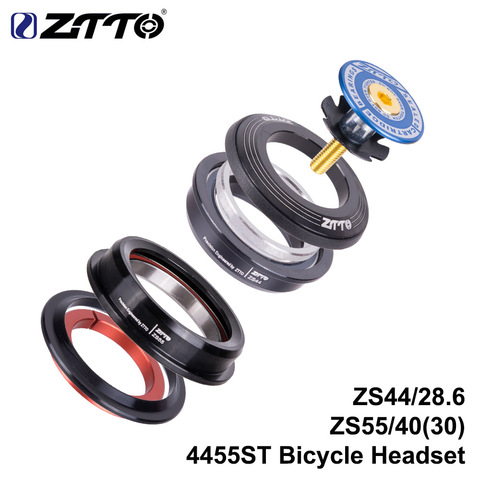 ZTTO 4455ST-auriculares para bicicleta de montaña ZS44 ZS55, rectos y cónicos, universales, 1,5 pulgadas, 28,6mm, horquilla Zero Stack integrada con tazas, bicicleta de carretera ► Foto 1/6