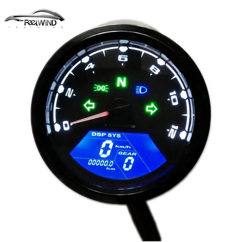 12000 RMP kmh/mph Universal LCD Digital odómetro velocímetro tacómetro Indicador de engranaje motocicleta Scooter Golf carritos ATV ► Foto 1/6