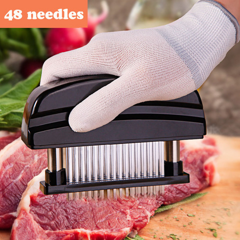 Ablandador de carne con pinchos de 48 cuchillas, cuchillo de acero inoxidable para carne, filete, mazo, martillo ablandador de carne, Pounder herramientas de cocina ► Foto 1/5