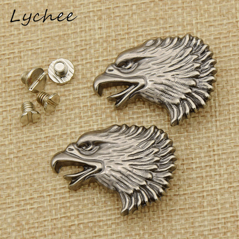 Lychee-2 uds. De Conchos de Metal con cabeza de búho y Animal, para manualidades, monedero, ropa ► Foto 1/6