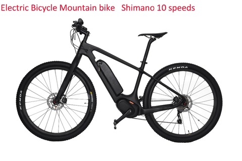 Bicicleta eléctrica de fibra de carbono ebike 29er, bicicleta de montaña, velo, eléctrica, 10 velocidades, batería Panasonic potente ► Foto 1/6