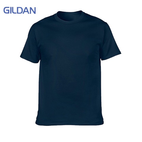 GILDAN marca en blanco camiseta hombres de manga corta Camisetas sólido 100% algodón Homme camiseta 3XL verano hombres ropa más tamaño ► Foto 1/6