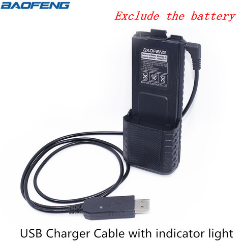 Baofeng-Cable de carga USB con luz indicadora para walkie-talkie BaoFeng UV-10R, serie UV-5R, batería de alta capacidad de 3800mAh, BL-5L ► Foto 1/6