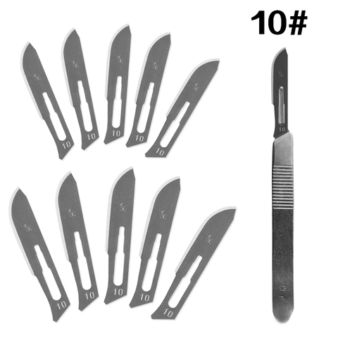 1 Uds escalpelo con 10 Uds escultura cuchillas 10 #11 12 #15 # Animal cuchillo quirúrgico lápiz para tallar madera PCB cuchillo ► Foto 1/6