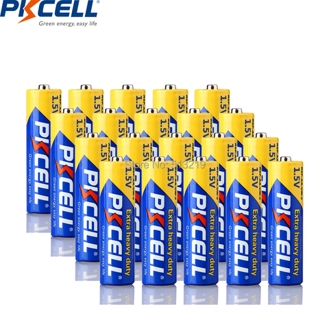 20 piezas/PKCELL AA baterías R6P carbono deber Batería primaria y pilas AA de 1,5 v 2A UM3 para cámara calculadora de mp3 player ect ► Foto 1/6